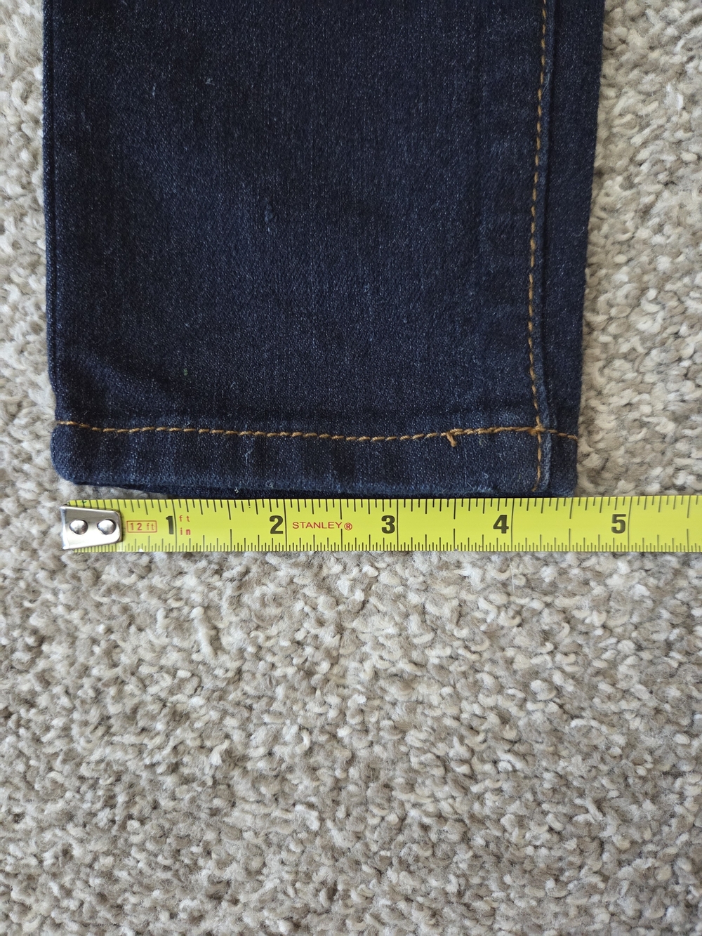 Forever 21 Sz 25 Dark Wash Skinny Denim Jeans Gold Stitching 5-Pockets - Picture 2 of 8
